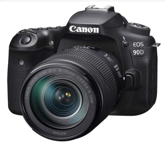 Canon DSLR Camera [EOS 90D] with 18-135 is USM Lens | Built-in Wi-Fi, Bluetooth, DIGIC 8 Image Processor, 4K Video, Dual Pixel CMOS AF, and 3.0 Inch Vari-Angle Touch LCD Screen, Black