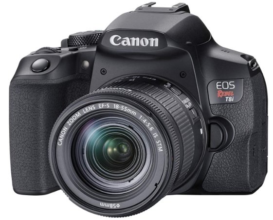 Canon EOS Rebel T8i EF-S 18-55mm is STM Lens Kit, Black