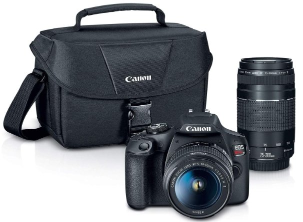 Canon EOS REBEL T7 DSLR Camera 2 Lens Kit with EF18-55mm and EF 75-300mm Lens
