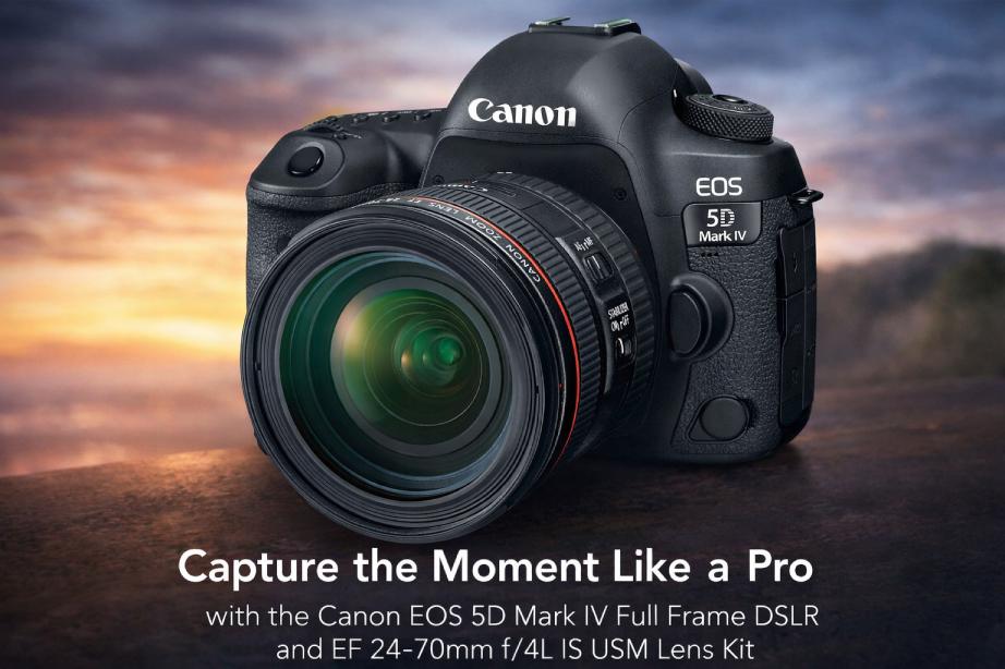 Canon EOS 5D Mark IV Full Frame Digital SLR Camera with EF 24-70mm f/4L is USM Lens Kit Black