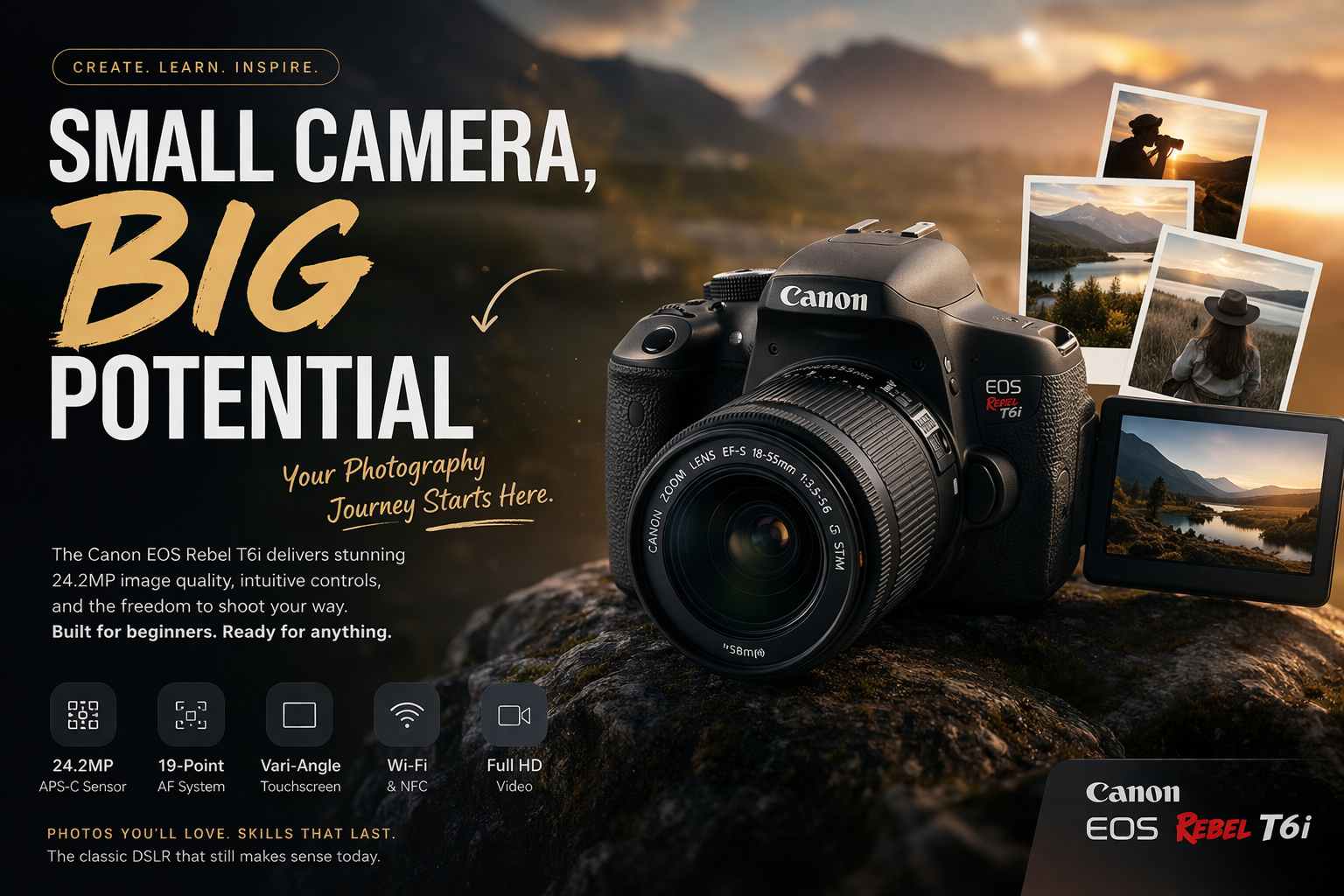 Canon Eos Rebel T6i Dslr Camera